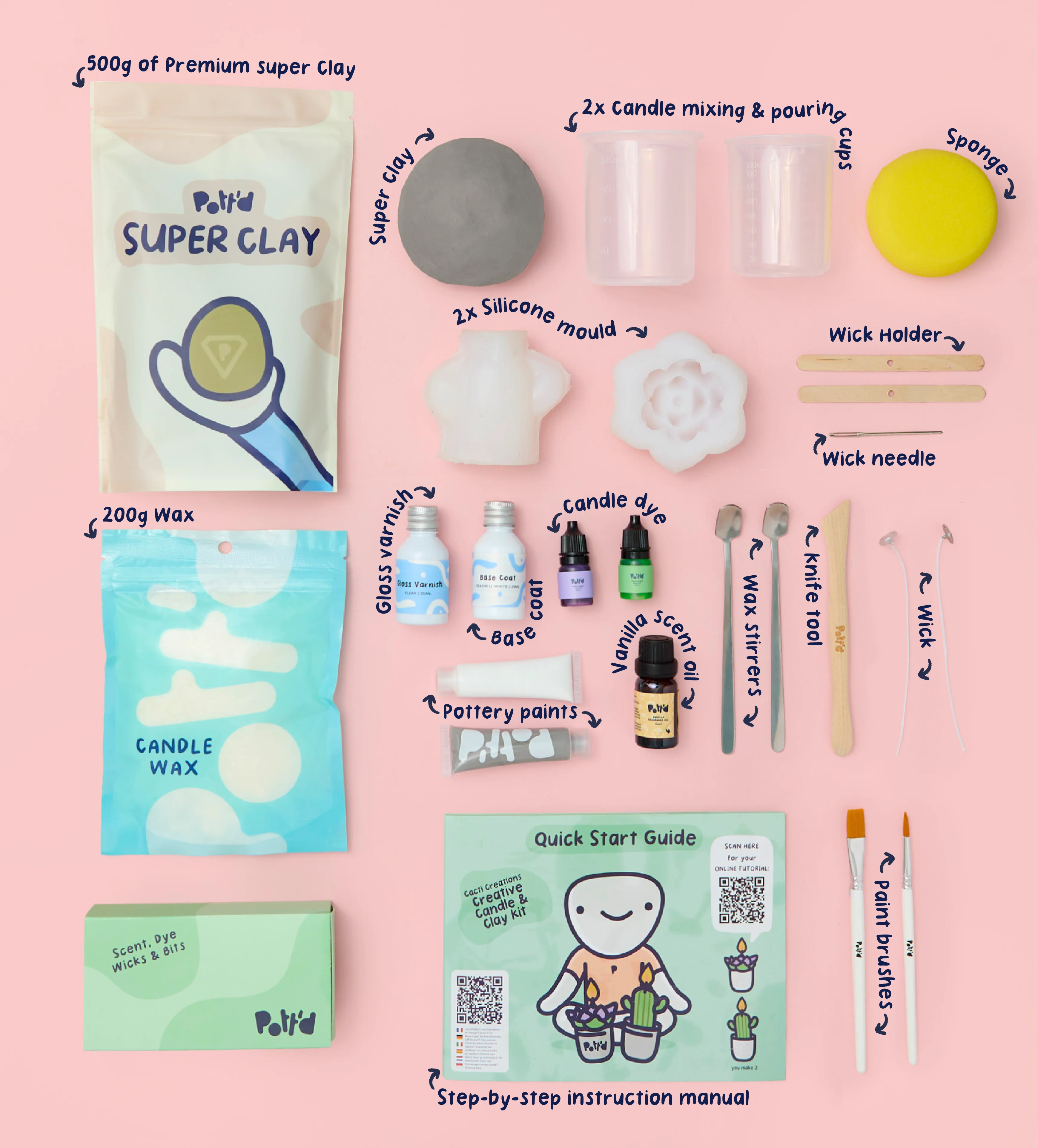 Cacti Creations Creative Candle & Clay Kit - Image 4